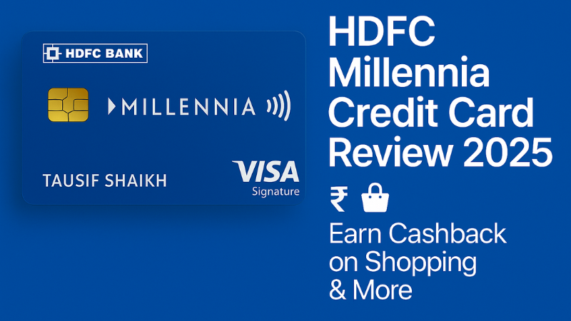 HDFC Millennia Credit Card Review front design with cashback and lounge access benefits – 2025
