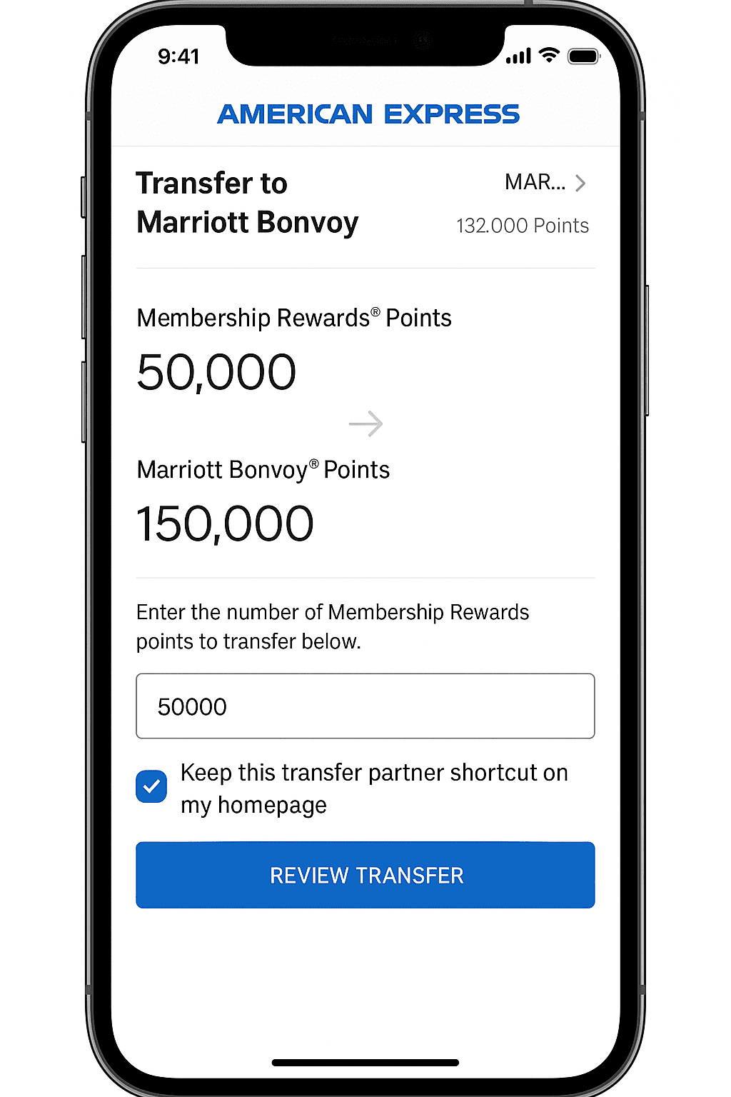 Amex MR Points Transfer to Marriott Bonvoy – Real Screenshot June 2025