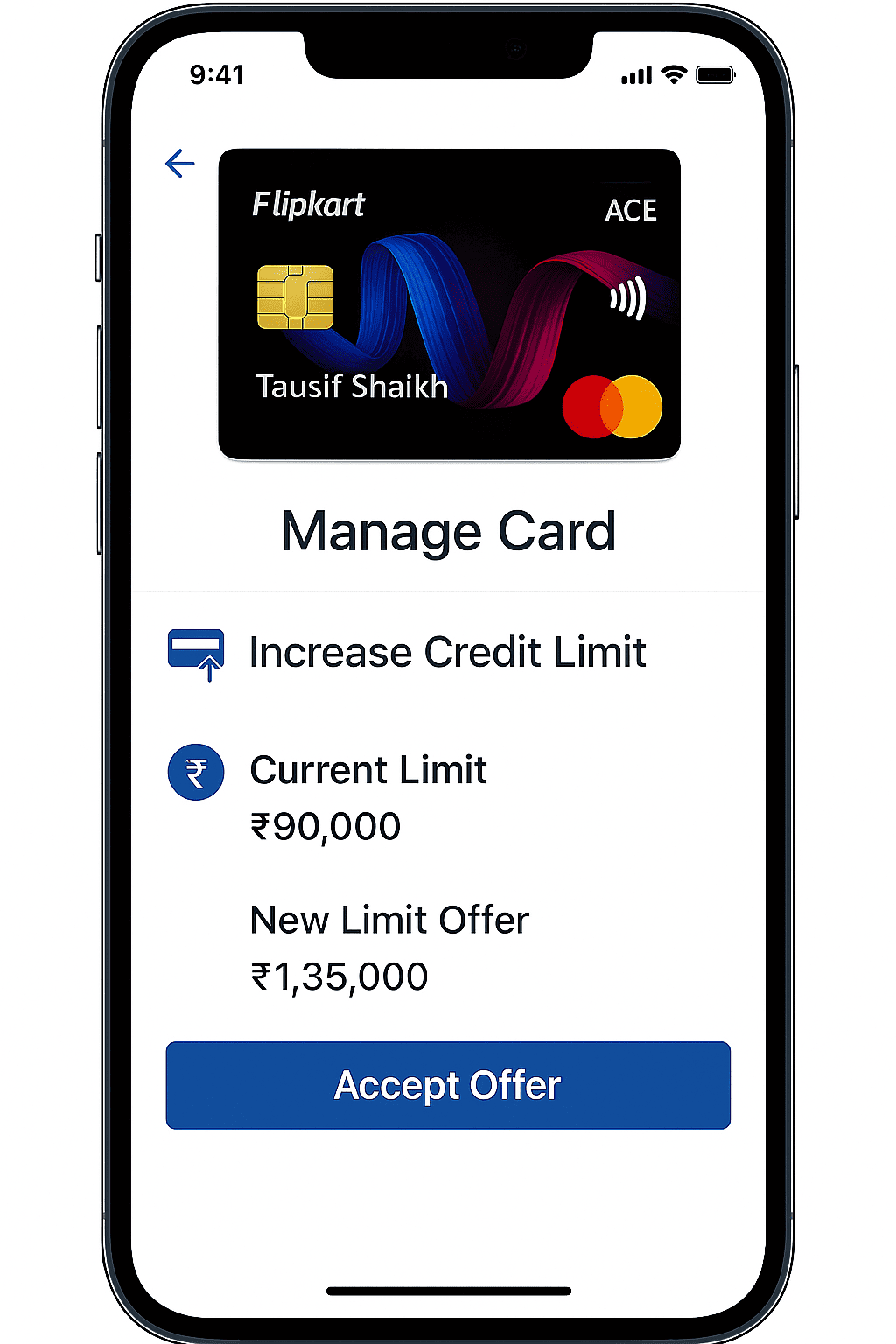 Flipkart Axis Bank Credit Limit Upgrade Screenshot in App