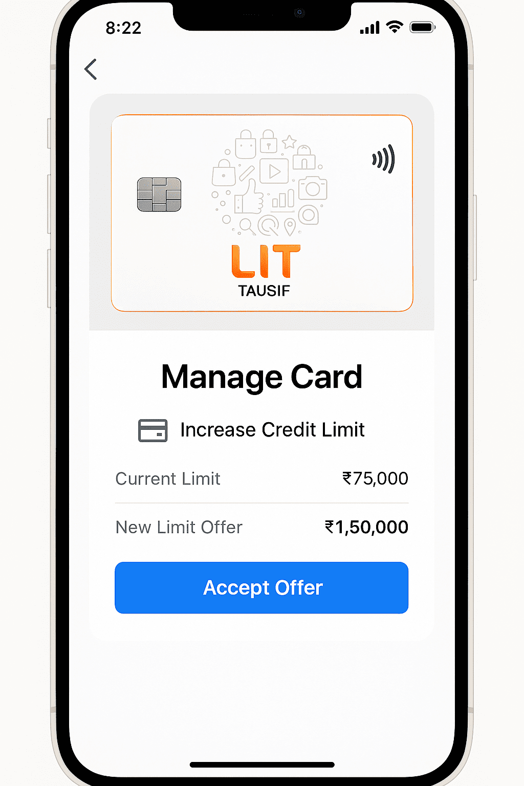 AU Bank LIT Credit Limit Upgrade – AU 0101 App Screen