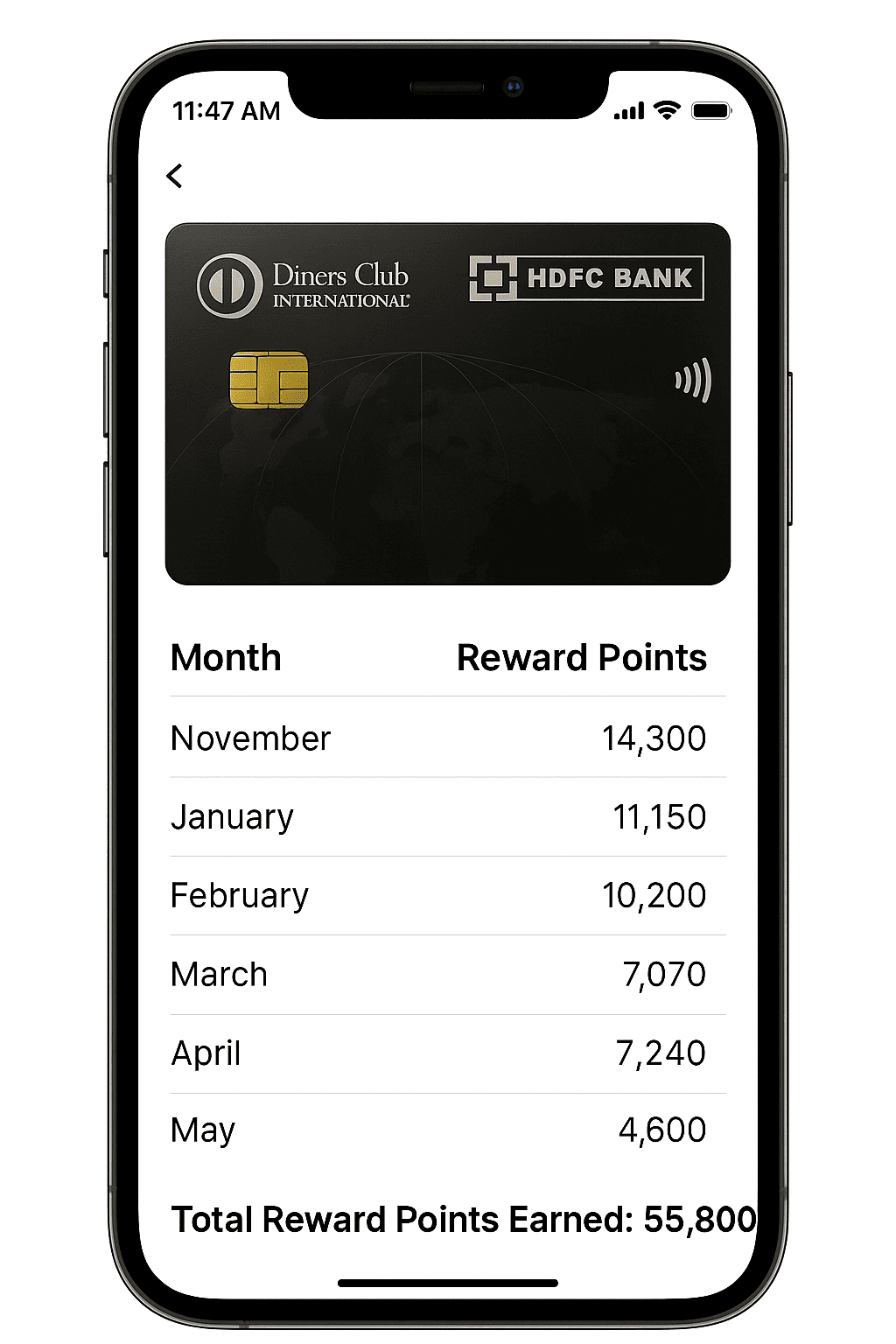 Diners Black Credit Card Summary